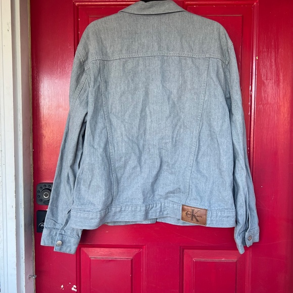Calvin Klein Jean Jacket Womens XL Winter Heavy Thick Denim - Picture 3 of 7